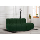  Manufacturer Color_Green -- Arc 77" Green Boucle Fabric Upholstered 3 pc Modular Sectional IMAGE 2