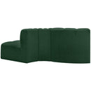  Manufacturer Color_Green -- Arc 77" Green Boucle Fabric Upholstered 3 pc Modular Sectional IMAGE 3