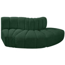  Manufacturer Color_Green -- Arc 77" Green Boucle Fabric Upholstered 3 pc Modular Sectional IMAGE 4