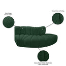  Manufacturer Color_Green -- Arc 77" Green Boucle Fabric Upholstered 3 pc Modular Sectional IMAGE 7