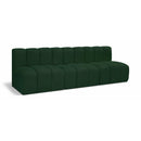 Meridian Arc Green Boucle Fabric 3 pc Modular Sectional IMAGE 1