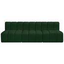 Meridian Arc Green Boucle Fabric 3 pc Modular Sectional IMAGE 4