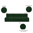  Manufacturer Color_Green -- Arc 89.5" Green Boucle Fabric Upholstered 3 pc Modular Sectional IMAGE 9