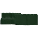  Manufacturer Color_Green -- Arc 108" Green Boucle Fabric Upholstered 4 pc Modular Sectional IMAGE 3