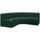  Manufacturer Color_Green -- Arc 103" Green Boucle Fabric Upholstered 4 pc Modular Sectional IMAGE 4