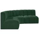  Manufacturer Color_Green -- Arc 103" Green Boucle Fabric Upholstered 4 pc Modular Sectional IMAGE 6