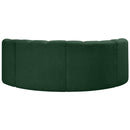  Manufacturer Color_Green -- Arc 88" Green Boucle Fabric Upholstered 4 pc Modular Sectional IMAGE 3
