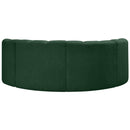Meridian Arc Green Boucle Fabric 4 pc Modular Sectional IMAGE 3