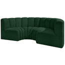  Manufacturer Color_Green -- Arc 88" Green Boucle Fabric Upholstered 4 pc Modular Sectional IMAGE 4
