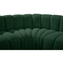 Meridian Arc Green Boucle Fabric 4 pc Modular Sectional IMAGE 7