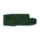  Manufacturer Color_Green -- Arc 104" Green Boucle Fabric Upholstered 4 pc Modular Sectional IMAGE 1