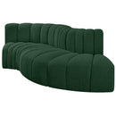  Manufacturer Color_Green -- Arc 104" Green Boucle Fabric Upholstered 4 pc Modular Sectional IMAGE 4