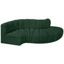  Manufacturer Color_Green -- Arc 104" Green Boucle Fabric Upholstered 4 pc Modular Sectional IMAGE 5