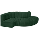 Meridian Arc Green Boucle Fabric 4 pc Modular Sectional IMAGE 5