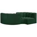  Manufacturer Color_Green -- Arc 102" Green Boucle Fabric Upholstered 4 pc Modular Sectional IMAGE 3