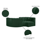  Manufacturer Color_Green -- Arc 102" Green Boucle Fabric Upholstered 4 pc Modular Sectional IMAGE 9