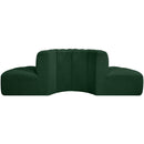 Manufacturer Color_Green -- Arc 90" Green Boucle Fabric Upholstered 4 pc Modular Sectional IMAGE 3