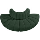 Meridian Arc Green Boucle Fabric 4 pc Modular Sectional IMAGE 4