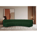  Manufacturer Color_Green -- Arc 133" Green Boucle Fabric Upholstered 5 pc Modular Sectional IMAGE 2