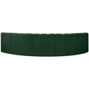  Manufacturer Color_Green -- Arc 133" Green Boucle Fabric Upholstered 5 pc Modular Sectional IMAGE 3