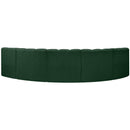 Meridian Arc Green Boucle Fabric 5 pc Modular Sectional IMAGE 3