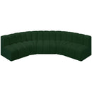  Manufacturer Color_Green -- Arc 133" Green Boucle Fabric Upholstered 5 pc Modular Sectional IMAGE 4