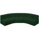 Meridian Arc Green Boucle Fabric 5 pc Modular Sectional IMAGE 4