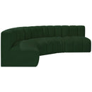  Manufacturer Color_Green -- Arc 133" Green Boucle Fabric Upholstered 5 pc Modular Sectional IMAGE 5