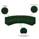  Manufacturer Color_Green -- Arc 133" Green Boucle Fabric Upholstered 5 pc Modular Sectional IMAGE 9