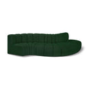  Manufacturer Color_Green -- Arc 122" Green Boucle Fabric Upholstered 5 pc Modular Sectional IMAGE 1