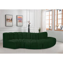  Manufacturer Color_Green -- Arc 122" Green Boucle Fabric Upholstered 5 pc Modular Sectional IMAGE 2