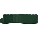  Manufacturer Color_Green -- Arc 122" Green Boucle Fabric Upholstered 5 pc Modular Sectional IMAGE 3