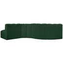 Meridian Arc Green Boucle Fabric 5 pc Modular Sectional IMAGE 3