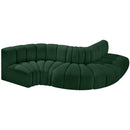  Manufacturer Color_Green -- Arc 122" Green Boucle Fabric Upholstered 5 pc Modular Sectional IMAGE 4