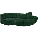 Meridian Arc Green Boucle Fabric 5 pc Modular Sectional IMAGE 4