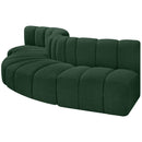  Manufacturer Color_Green -- Arc 122" Green Boucle Fabric Upholstered 5 pc Modular Sectional IMAGE 5