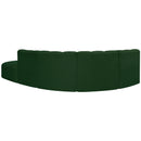  Manufacturer Color_Green -- Arc 127" Green Boucle Fabric Upholstered 5 pc Modular Sectional IMAGE 3