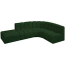  Manufacturer Color_Green -- Arc 127" Green Boucle Fabric Upholstered 5 pc Modular Sectional IMAGE 4