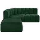  Manufacturer Color_Green -- Arc 127" Green Boucle Fabric Upholstered 5 pc Modular Sectional IMAGE 5