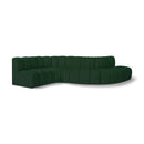 Manufacturer Color_Green -- Arc 145" Green Boucle Fabric Upholstered 6 pc Modular Sectional IMAGE 1
