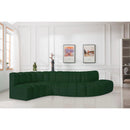  Manufacturer Color_Green -- Arc 145" Green Boucle Fabric Upholstered 6 pc Modular Sectional IMAGE 2
