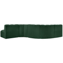 Meridian Arc Green Boucle Fabric 6 pc Modular Sectional IMAGE 3