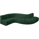  Manufacturer Color_Green -- Arc 145" Green Boucle Fabric Upholstered 6 pc Modular Sectional IMAGE 4