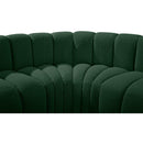 Meridian Arc Green Boucle Fabric 6 pc Modular Sectional IMAGE 6