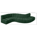  Manufacturer Color_Green -- Arc 145" Green Boucle Fabric Upholstered 6 pc Modular Sectional IMAGE 7