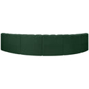  Manufacturer Color_Green -- Arc 151" Green Boucle Fabric Upholstered 6 pc Modular Sectional IMAGE 3