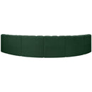 Meridian Arc Green Boucle Fabric 6 pc Modular Sectional IMAGE 3