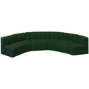  Manufacturer Color_Green -- Arc 151" Green Boucle Fabric Upholstered 6 pc Modular Sectional IMAGE 4