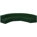 Meridian Arc Green Boucle Fabric 6 pc Modular Sectional IMAGE 4