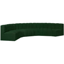  Manufacturer Color_Green -- Arc 151" Green Boucle Fabric Upholstered 6 pc Modular Sectional IMAGE 5